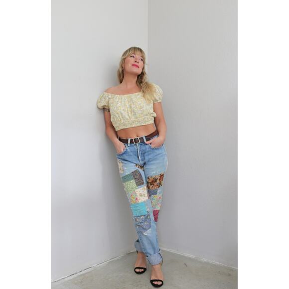 Early 1980s Vintage Levi's USA Made 505 Hand Patched Jeans Women's SM MD 31" 32" - Picture 4 of 11